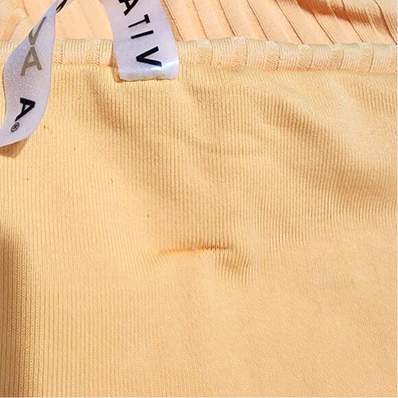 Vitamin A Sienna High Waist Cheeky Cut EcoRib Bikini Bottom Iced Mango L - Picture 8 of 8